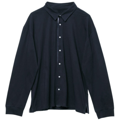 210gsm Woven Belt Men Navy Knitted Shirt