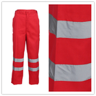 Reflective Strips Patch Pocket Relaxation Red Work Pants
