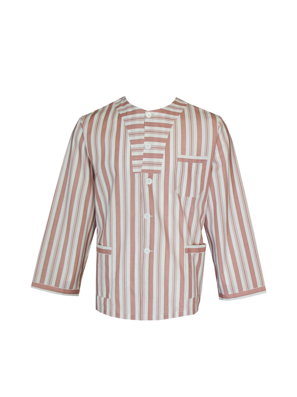 195 GSM CVC Cotton 60% Polyester 40% Scrubs Medical Wear Stripes Style With Buttons